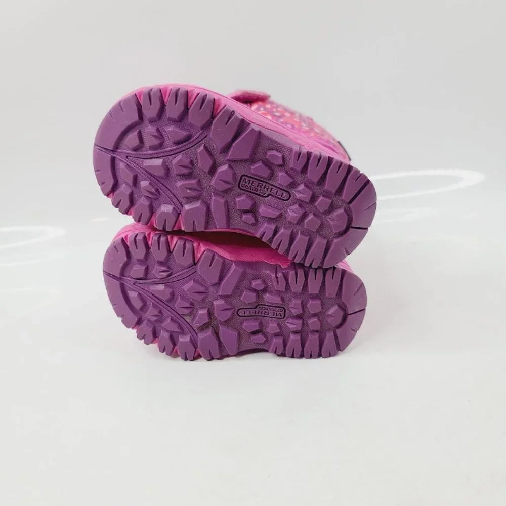 Merrell Girl's Pink Snow Quest Lite Waterproof Floral Ankle Snow Boots Size 5‎